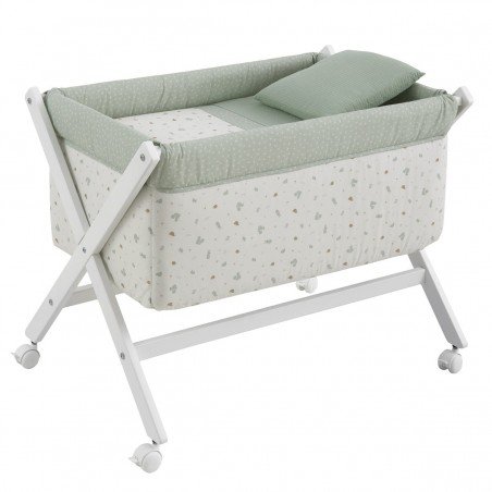 PETIT LIT PIEDS X BOIS UNE ARDI VERT/BLANC 55x87x74 CM