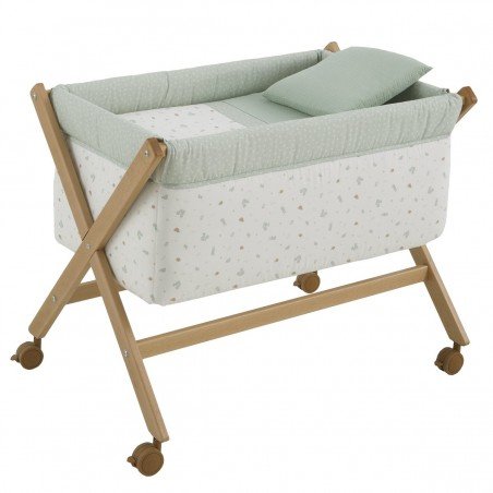 PETIT LIT PIEDS X BOIS UNE ARDI VERT/NATURAL 55x87x74 CM