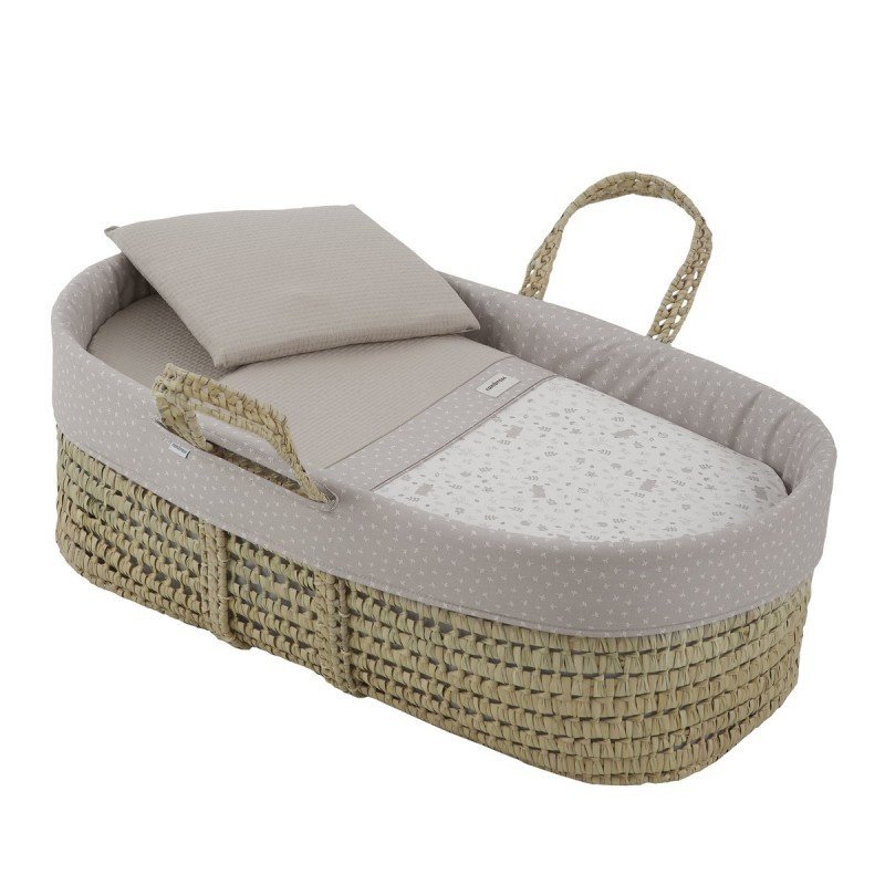 CESTONE PALMA FODERATO UNE ABETE BEIGE 39x80x25 CM