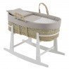 COUFFIN MATELASSE+P.BERCEAU BL ABETE BEIGE/BLANC 39x80x61 CM