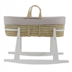 QUILTED BASKET+W.STAND WHITE ABETE BEIGE/WHITE 39x80x61 CM