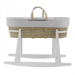 COUFFIN MATELASSE+P.BERCEAU BL ARDI GRIS/BLANC 39x80x61 CM