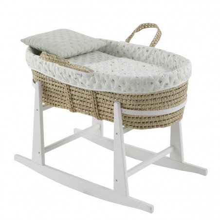QUILTED BASKET+W.STAND WHITE HOUSE MINT 39x80x25 CM