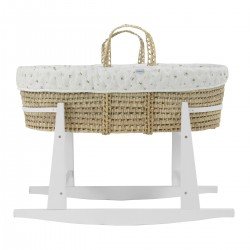 QUILTED BASKET+W.STAND WHITE HOUSE MINT 39x80x25 CM