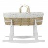 QUILTED BASKET+W.STAND WHITE HOUSE MINT 39x80x25 CM