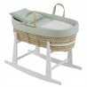 COUFFIN MATELASSE+P.BERCEAU BL ARDI VERT/BLANC 39x80x61 CM