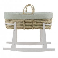 QUILTED BASKET+W.STAND WHITE ARDI GREEN/WHITE 39x80x61 CM