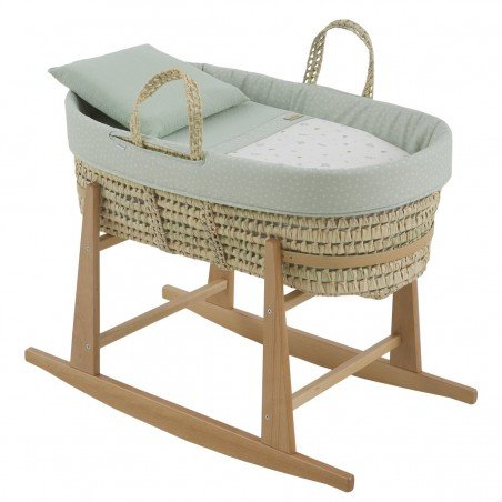 QUILTED BASKET+W.STAND.NATURAL ARDI GREEN/NATURAL 39x80x61 CM