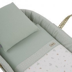 QUILTED BASKET+W.STAND.NATURAL ARDI GREEN/NATURAL 39x80x61 CM