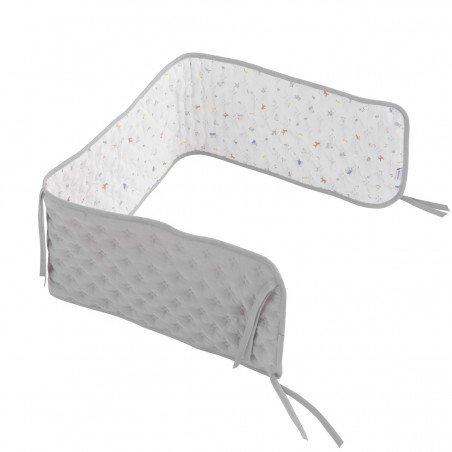 COT BUMPER DOCO 135x22x3 CM HOUSE BLUE