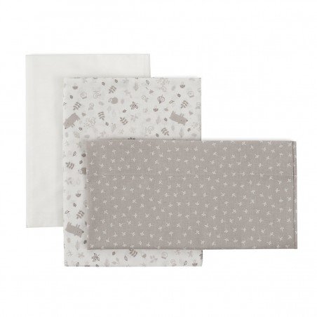 JEU 3 PCS.PARURE DE LIT 60x120x1 CM ABETE BEIGE