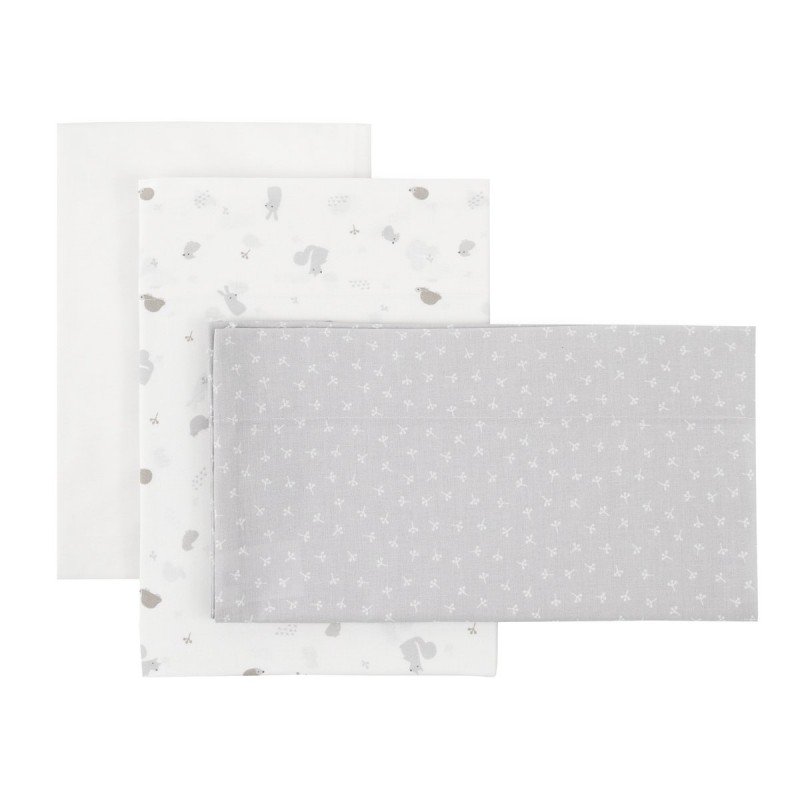JEU 3 PCS.PARURE DE LIT 70x140x1 CM ARDI GRIS