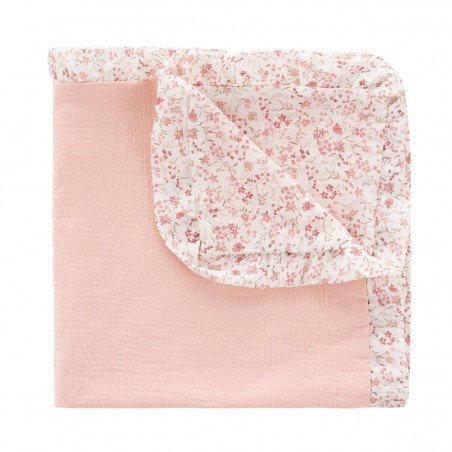 COUVERTURE RÉVERSIBLE 65x65x1 CM LINEN ROSE