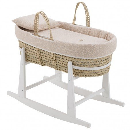 COUFFIN MATELASSE+P.BERCEAU BL RUSTIC ROSE 39x80x61 CM