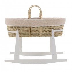 QUILTED BASKET+W.STAND WHITE RUSTIC PINK 39x80x61 CM