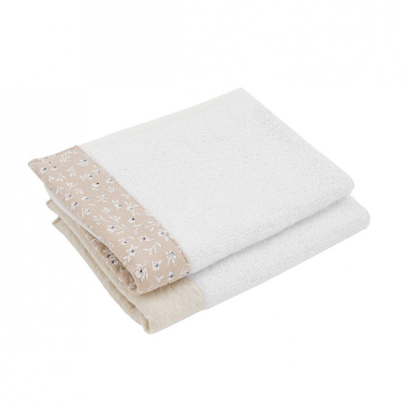 COFFRET 2 SERVIETTE DE BAIN RUSTIC ROSE 25x35x1 CM