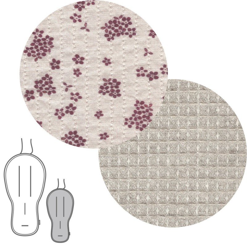 COUSSIN POUR POUSSETTE OVAL R. NATURALE ROSE 43x88x1 CM