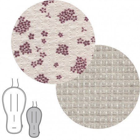 REV.STROLLER CUSHION PRAM OVAL NATURALE PINK 43x88x1 CM
