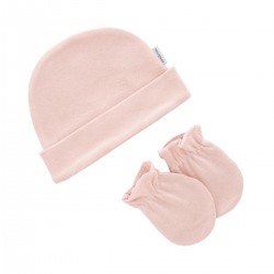 CAP & MITTENS .. LISO BLUSH