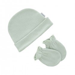 CAP & MITTENS .. LISO SAGE