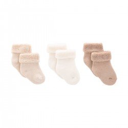 COMPLETO 3 CALZINE LISO BEIGE