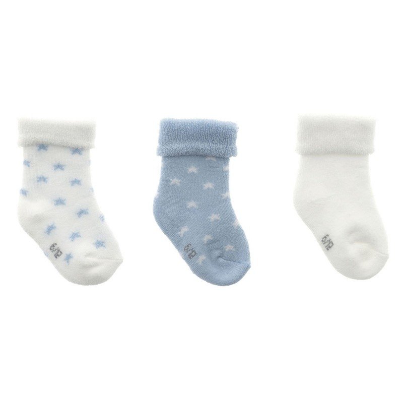 COFFRET 3 CHAUSETTES BEBE STAR BLEU T.000 (17 - 18)