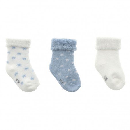 COFFRET 3 CHAUSETTES BEBE STAR BLEU T.000 (17 - 18)