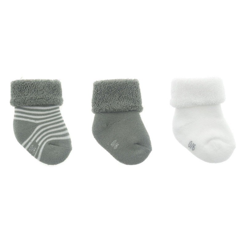 COFFRET 3 CHAUSETTES BEBE LISO GRIS T.000 (17 - 18)