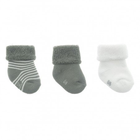COFFRET 3 CHAUSETTES BEBE LISO GRIS T.000 (17 - 18)