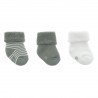 COFFRET 3 CHAUSETTES BEBE LISO GRIS T.000 (17 - 18)