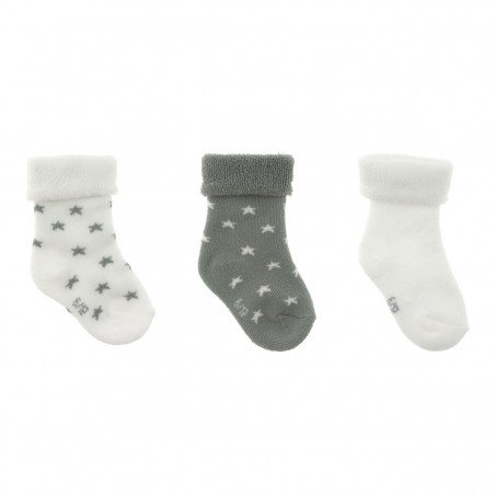 COFFRET 3 CHAUSETTES BEBE STAR GRIS T.0000 (15 -16)
