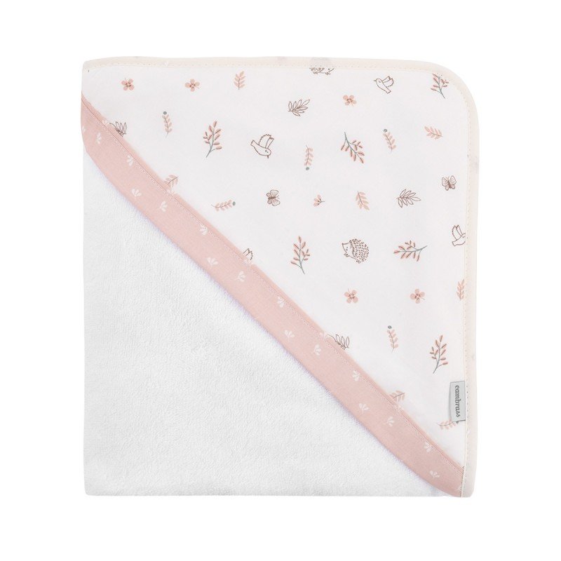 SERVIETTE DE BAIN A CAPUCHE 100x100x1 CM CALMA ROSE