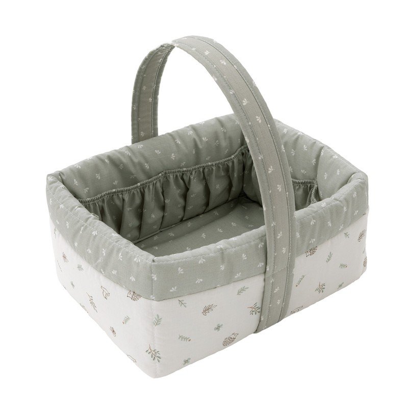 CORBEILLE MATELASSEE 22.5x29x29 CM CALMA VERT