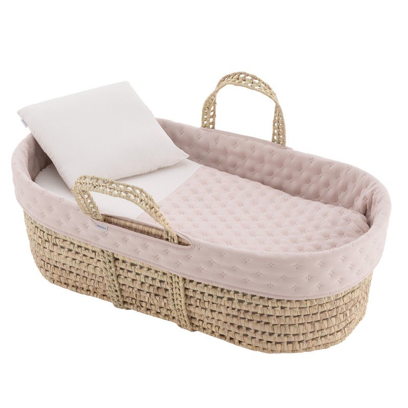 QUILTED BASKET UNE TENDER BLUSH 39x80x25 CM