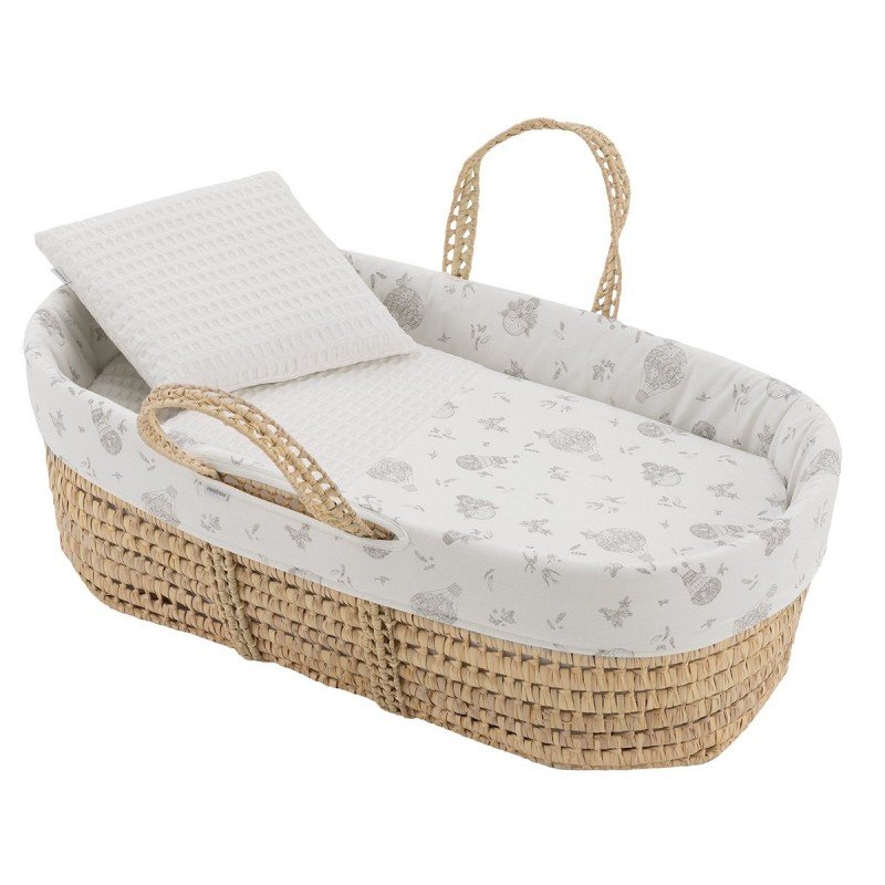 QUILTED BASKET UNE GLOBE ECRU 39x80x25 CM