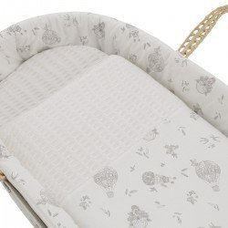 QUILTED BASKET UNE GLOBE ECRU 39x80x25 CM