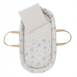 QUILTED BASKET UNE GLOBE ECRU 39x80x25 CM