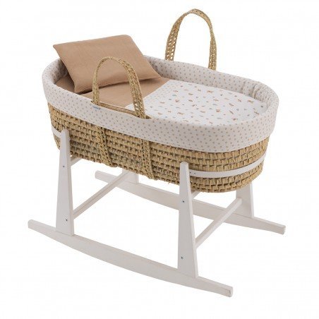 COUFFIN MATELASSE+P.BERCEAU BL SENDA BEIGE/BLANC 39x80x61 CM