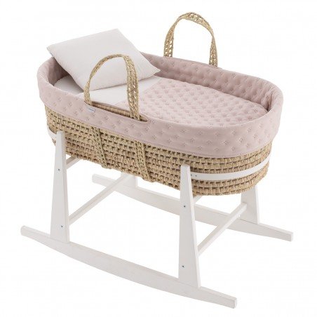 QUILTED BASKET+W.STAND WHITE TENDER BLUSH 39x80x61 CM