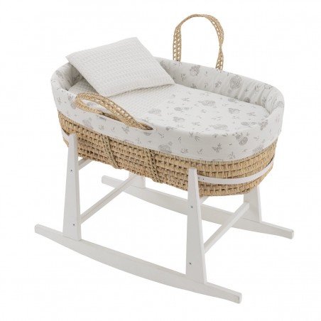 QUILTED BASKET+W.STAND WHITE GLOBE ECRU/WHITE 39x80x61 CM