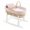 QUILTED BASKET+W.STAND WHITE CALMA PINK/WHITE 39x80x61 CM