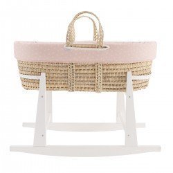 QUILTED BASKET+W.STAND WHITE CALMA PINK/WHITE 39x80x61 CM