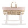 COUFFIN MATELASSE+P.BERCEAU BL CALMA ROSE/BLANC 39x80x61 CM