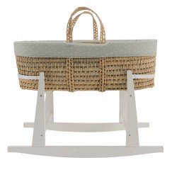 QUILTED BASKET+W.STAND WHITE CALMA GREEN/WHITE 39x80x61 CM