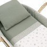 QUILTED BASKET+W.STAND WHITE CALMA GREEN/WHITE 39x80x61 CM