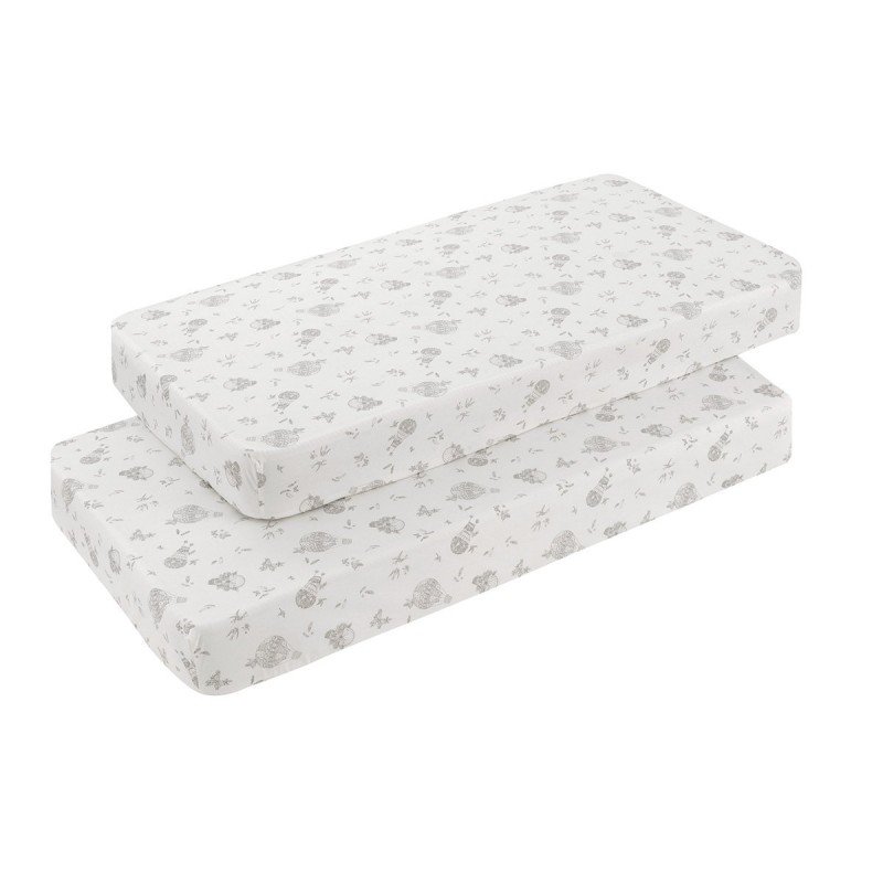 2 FITTED SHEET - COT 60 60x120x17 CM GLOBE ECRU