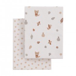 2 DRAP HOUSSE - PETIT LIT 50x90x12 CM SENDA BEIGE