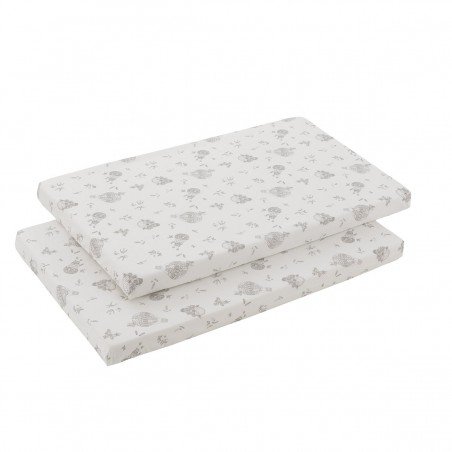 2 DRAP HOUSSE - PETIT LIT 50x82x10 CM GLOBE ECRU