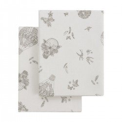 2 DRAP HOUSSE - PETIT LIT 50x82x10 CM GLOBE ECRU