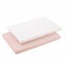 2 DRAP HOUSSE - PETIT LIT 50x82x10 CM CALMA ROSE